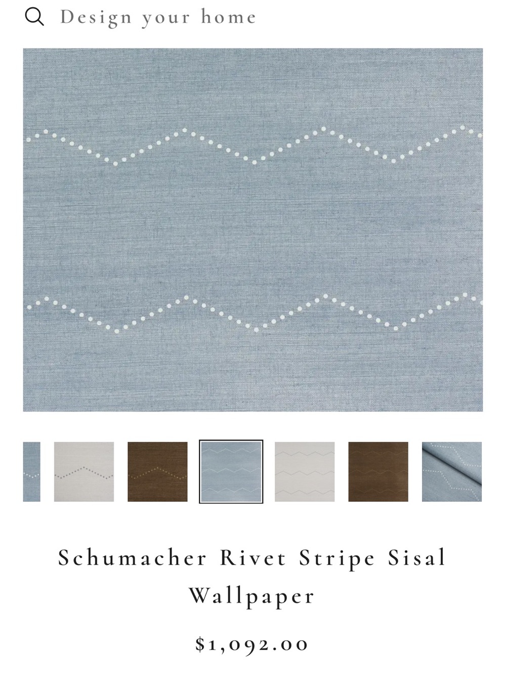 Schumacher Rivet Stripe Sisal Wallpaper